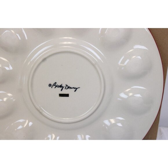 Southern Living Gail Cook-A-Doodle Egg Plate Becky NEW 40344 Devilish Delight - Picture 4 of 4